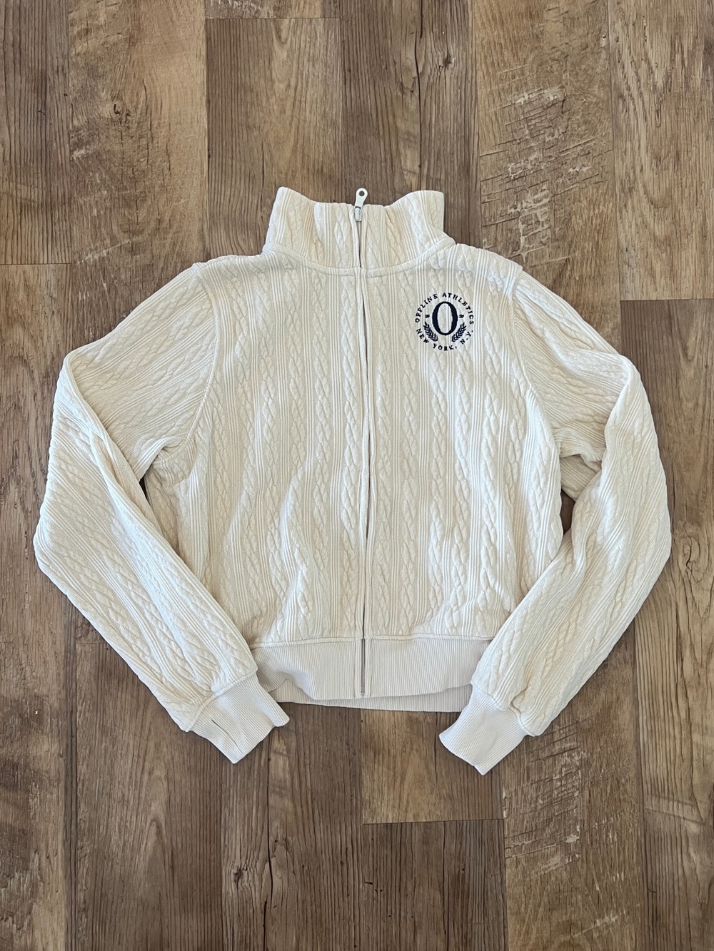 Offline by Aerie Cable Lounge Full-Zip Knit Sweatshirt